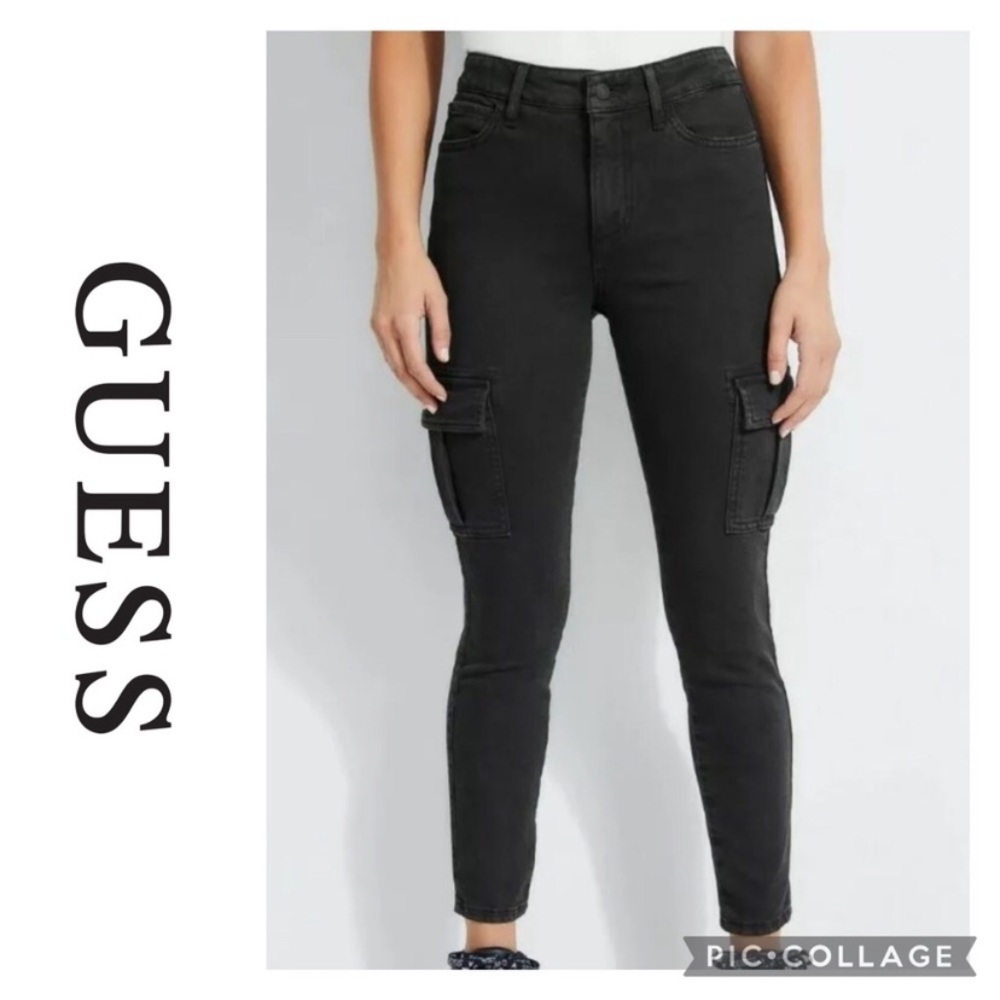 Guess black cargo pants